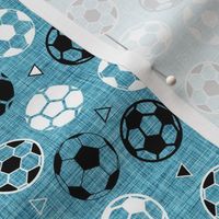 Small Soccer Triangles Aqua Linen