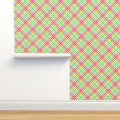 Medium Scale - Candy Rainbow Plaid Diagonal Stripes