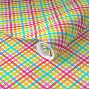 Small Scale - Candy Rainbow Plaid Diagonal Stripes