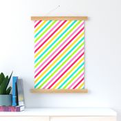 Bigger Scale Candy Rainbow Diagonal Stripes