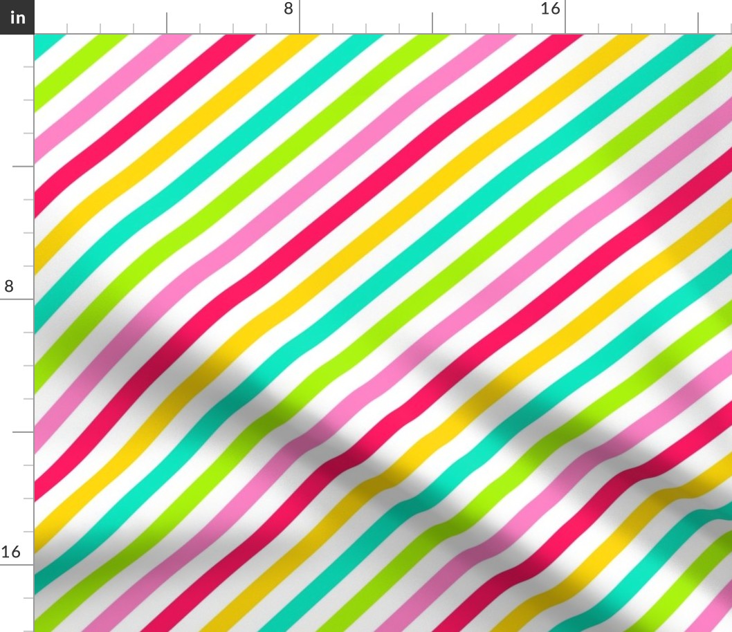 Bigger Scale Candy Rainbow Diagonal Stripes