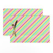 Smaller Scale Candy Rainbow Diagonal Stripes
