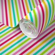 Smaller Scale Candy Rainbow Diagonal Stripes