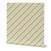 Smaller Scale Candy Rainbow Diagonal Stripes