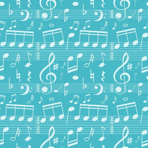 Music Notes - Aqua Blue - Bigger Scale