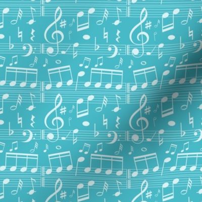 Music Notes - Aqua Blue - Smaller Scale