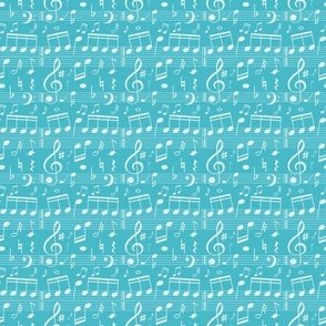 Music Notes - Aqua Blue - Smaller Scale