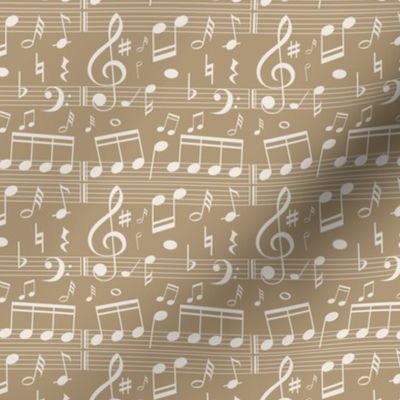 Music Notes - Tan - Smaller Scale