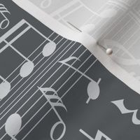 Music Notes - Dark Grey - Bigger Scale