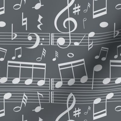 Music Notes - Dark Grey - Bigger Scale