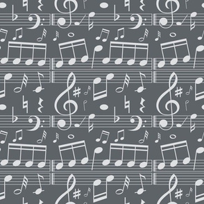 Music Notes - Dark Grey - Bigger Scale