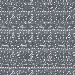 Music Notes - Dark Grey - Smaller Scale