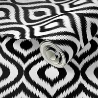 Bigger Scale - Ikat Ogee - Black and White