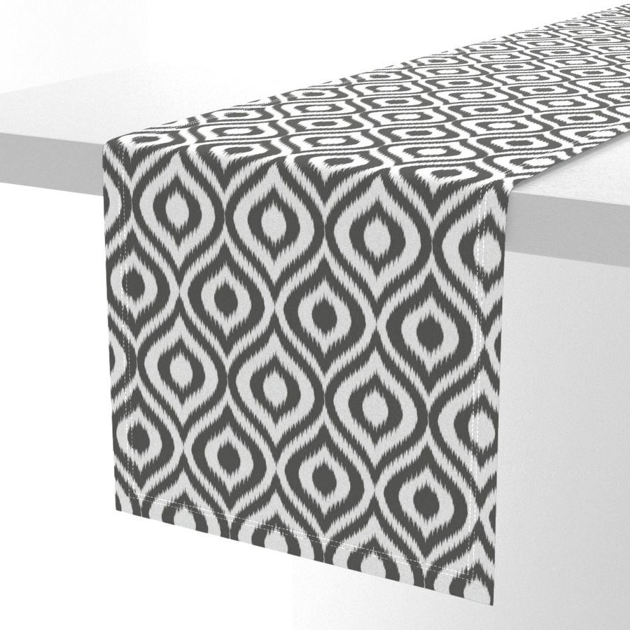 Bigger Scale - Ikat Ogee - Dark Grey and White