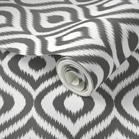 Bigger Scale - Ikat Ogee - Dark Grey and White