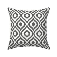 Bigger Scale - Ikat Ogee - Dark Grey and White