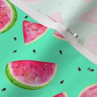 Small Watercolor Watermelon Mint