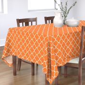 Large Scale - Orange and White Quatrefoil