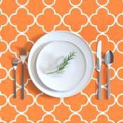 Large Scale - Orange and White Quatrefoil