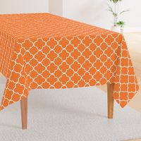 Large Scale - Orange and White Quatrefoil