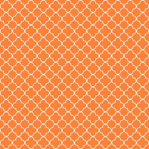 Medium Scale - Orange and White Quatrefoil