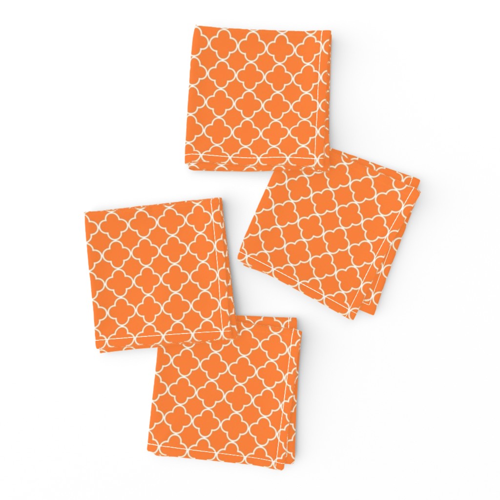 Small Scale - Orange and White Quatrefoil