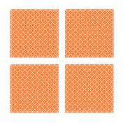 Small Scale - Orange and White Quatrefoil