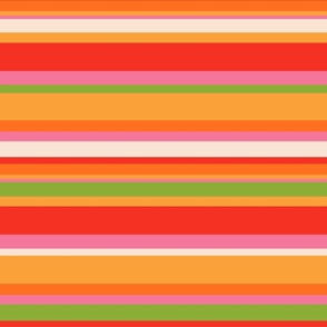 Bigger Scale Retro Summer Rainbow Stripes