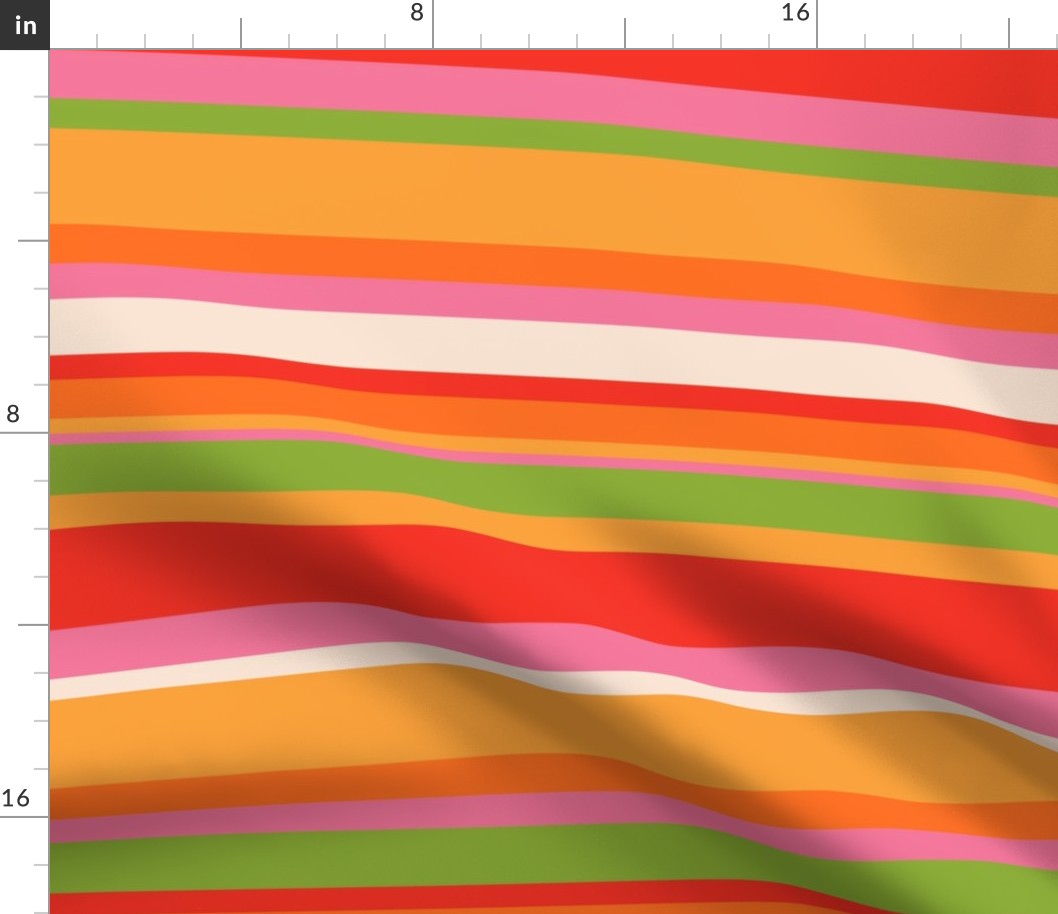 Bigger Scale Retro Summer Rainbow Stripes