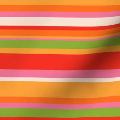 Smaller Scale Retro Summer Rainbow Stripes