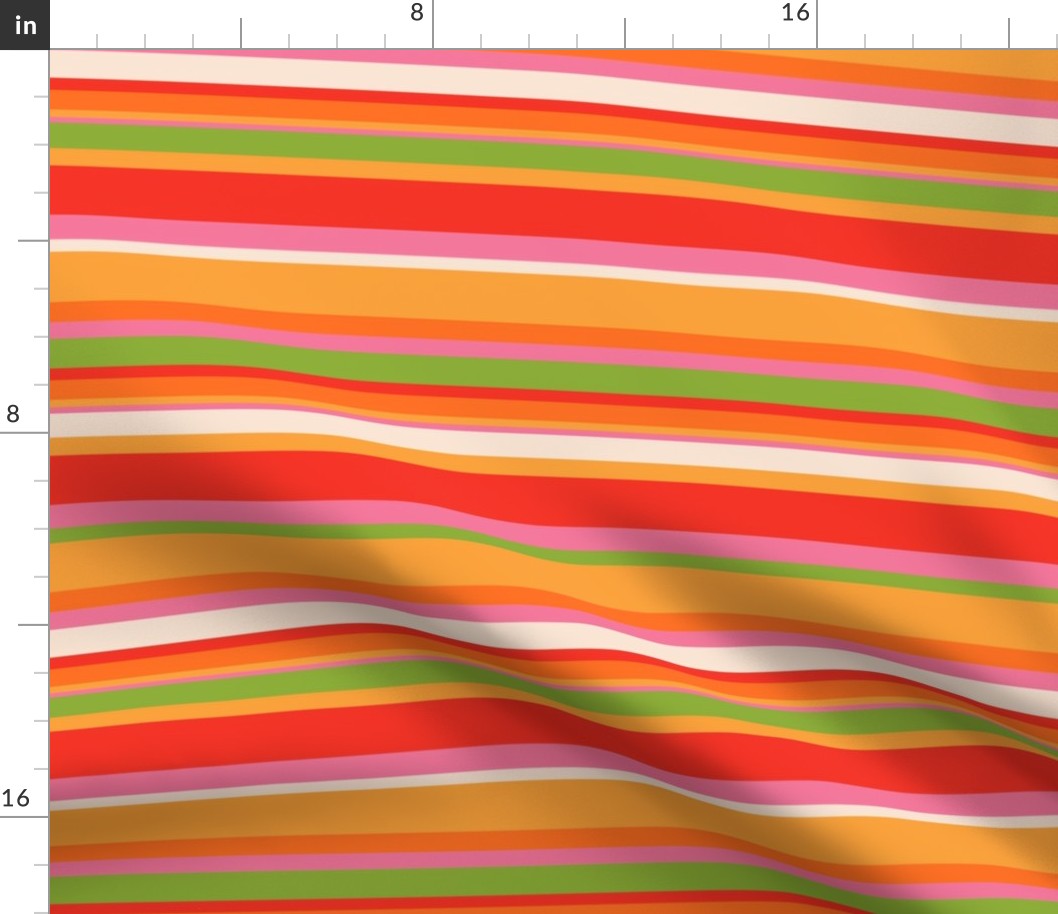 Smaller Scale Retro Summer Rainbow Stripes