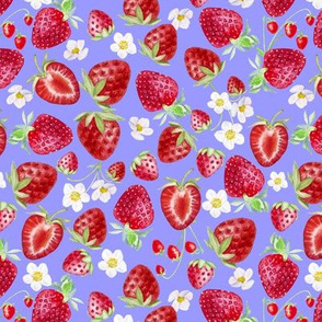 Small Strawberries on Purple