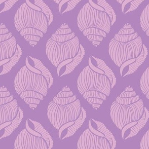 Summer Beach Seashells in Purple Monochrome