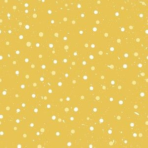 Sandy Beach Scattered Organic Polka Dots in Yellow and White