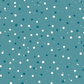 Bubbly Ocean Waves Scattered Organic Polka Dots in Yellow and White