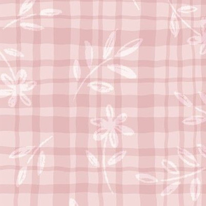 Simple Life // Cute Botanical Doodles, Gingham, Stripes, Flowers, and Leaves // Rose color palette by Angelica Venegas