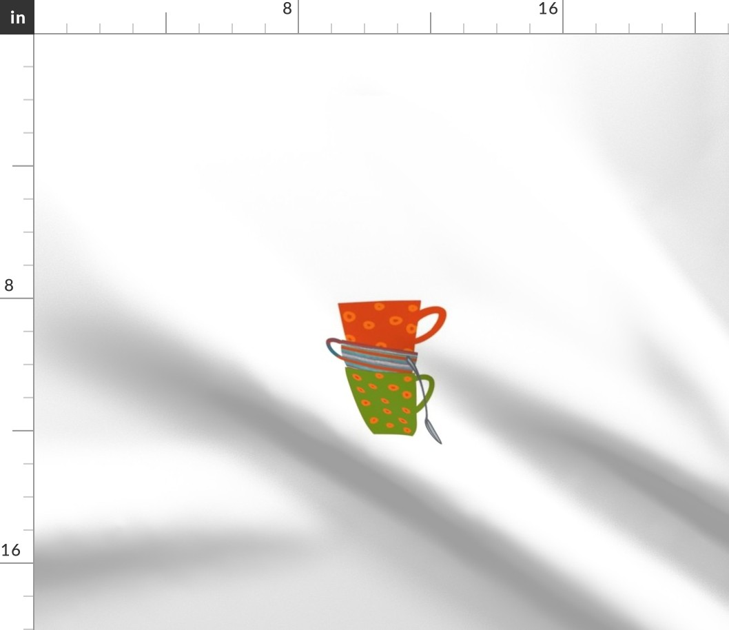 Easy Embroidery Template - cups and mugs