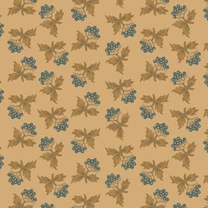 berry flower bud beige and blue 2063-60
