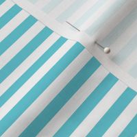 Horizontal Bengal Stripe Pattern - Brilliant Cyan and White