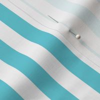 Vertical Awning Stripe Pattern - Brilliant Cyan and White