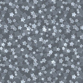 Small Starry Bokeh Pattern - Slate Grey Color