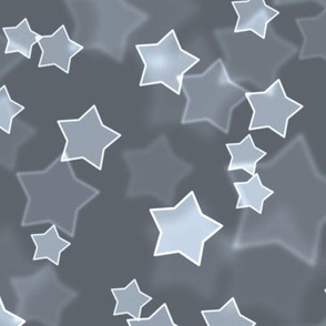 Large Starry Bokeh Pattern - Slate Grey Color