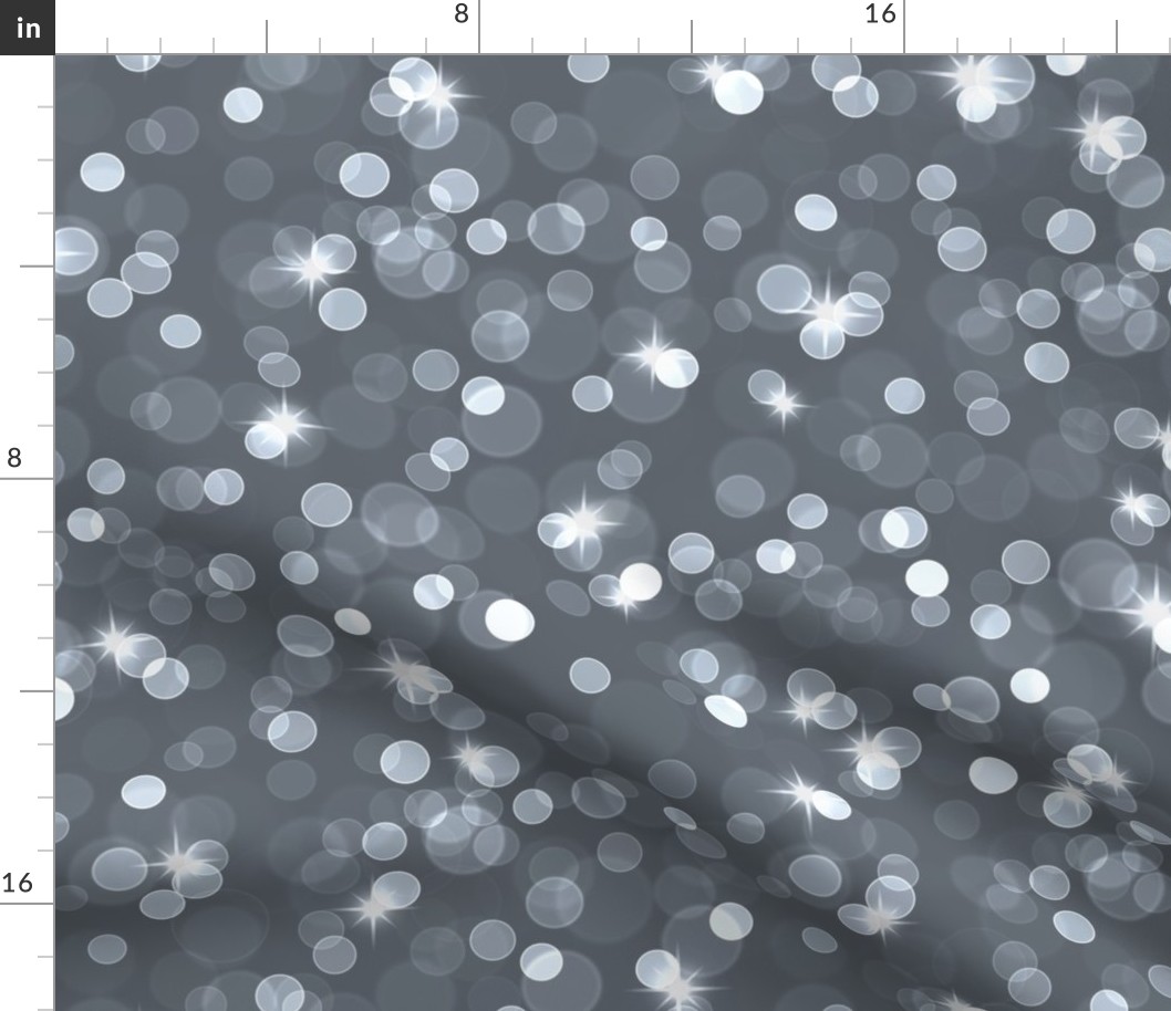 Large Sparkly Bokeh Pattern - Slate Grey Color