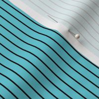Small Vertical Pin Stripe Pattern - Brilliant Cyan and Black