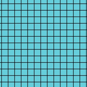 Grid Pattern - Brilliant Cyan and Black