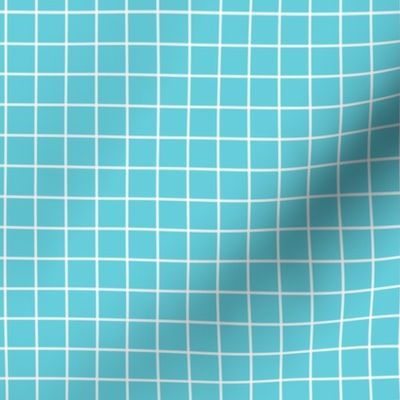 Grid Pattern - Brilliant Cyan and White