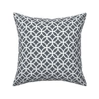 Interlocked Circles Pattern - Slate Grey and White