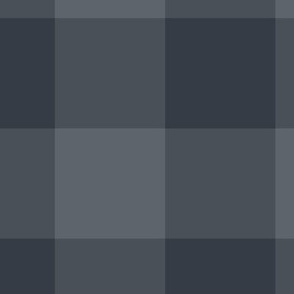 Extra Jumbo Gingham Pattern - Slate Grey and Charcoal