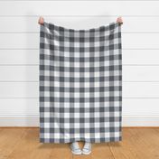 Extra Jumbo Gingham Pattern - Slate Grey and White