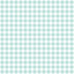 Small Gingham Pattern - Pastel Mint and White